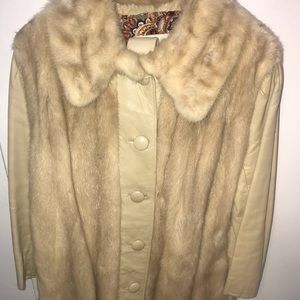 Vintage mink leather coat
